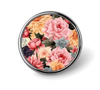 Flower Pattern Round Badge Cute Brooch Hats Jackets Decor Personalized Lapel Pin Clothing Jewelry Accessories for Wedding Party Gift