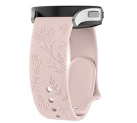 Flower Pattern Strap compatible with Garmin Vivoactive 5/3/3 Music,Venu Sq/Sq Music/Sq 2/Sq 2 Music,Venu/Venu 2 Plus for Women Men, 20mm Fashionable Adjustable Silicone Replacement Straps (Pink sand)