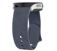 Flower Pattern Strap compatible with Garmin Vivoactive 5/3/3 Music,Venu Sq/Sq Music/Sq 2/Sq 2 Music,Venu/Venu 2 Plus for Women Men, 20mm Fashionable Adjustable Silicone Replacement Straps (Blue grey)