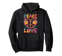 Flower Peace Shirt Groovy Floral Symbol Love Retro Heart Pullover Hoodie