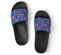 Flower Peace Sign Men's Slide Sandal Non Slip Shower Shoes Bathroom Slippers for Swimming Pool Beach