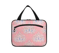 Flower Peach Summer Boho Hanging Makeup Bag for Travel with Hook, Designer Accessories Large Capacity Makeup Bag for Men Cruises estuche de maquillaje para Mujer L