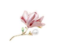 Flower Pearl Brooch Pins for Women Pearl and Crystal Rhinestone Lapel Pins Gold Tone Sunflower Brooch for Wedding Party Prom Dress Coat, One Size, Alloy Steel, cu
