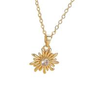 Flower Pendant Necklace - 3G Elegant Aesthetic Gold Plating | Women's Necklace Silver Gold Sunflower | Appointments, Travel, Parties, Birthdays, Holidays, Weddings, Valentine's Day and Parties, Siehe