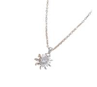 Flower Pendant Necklace - Polished Stainless Steel Finish, Daisy Design Neckwear, Versatile Spring Apparel | Delicate Aesthetic Statement Piece For Daughter Party Valentines