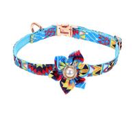 Flower PET Collar Ethnic Style with Metal Buckle for Cats Dogs | Nylon Neck Ornament, Quick Release and Easy Wear, Holiday Wedding Accessory, Decorative Flower Included