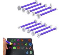 Flower Petal Tools for Dot Painting，20 Petal Shapes Dotting Tool，Mandala Dot Art Tools for Rocks，Embosssing Tools for Painting Dots (Purple)