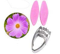 Flower Petal Veiner Cutter Silicone Molds Stainless Steel Fondant Cutter Set, Cake Decorating Tools Cookie Cutter Baking Moulds,Bakeware Sugarcract Chocolate Gumpaste Molds Cake Decorating Mold