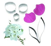 Flower Petal Veiner Silicone Molds Stainless Steel Fondant Cutter Set,Cake Decorating Toosl Cookie Cutter Baking Mould,Bakeware Mould Sugarcract Chocolate Gumpaste Molds Cake Decorating
