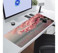 Flower Petal Water Large Gaming Mouse Pad, XXL Extended Gamer Mouse Mat with Stitched Edges, 39.4x19.7x0.08 inch Non-Slip Rubber Base Gaming Desk Mat, Big Long Mousepad for Work, Game, Office, Home