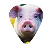 Flower Pig Exceptional Guitar Pick â€“ Single-Side Full-Print, Abs Material Plectrum â€“ Diverse Thickness For Varied Music Experience â€“ Ideal For Guitars And Ukuleles,Guitar Pick,