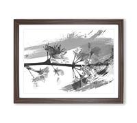Flower Pink Blossom Tree 2 V1 Modern Framed Print | A4 Walnut Framed Wall Art | Ready to Hang | Modern Floral Picture | Living Room Bedroom Lounge Office