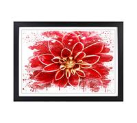 Flower Pink Dahlia (1) V3 Framed Print | A2 Black Framed Wall Art | Ready to Hang | Modern Floral Picture | Living Room Bedroom Lounge Office