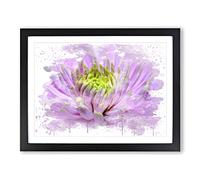 Flower Pink Dahlia No.2 V3 Modern Framed Print | A3 Black Framed Wall Art | Ready to Hang | Modern Floral Picture | Living Room Bedroom Lounge Office