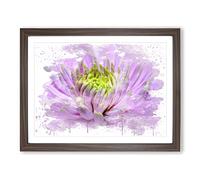 Flower Pink Dahlia No.2 V3 Modern Framed Print | A3 Walnut Framed Wall Art | Ready to Hang | Modern Floral Picture | Living Room Bedroom Lounge Office