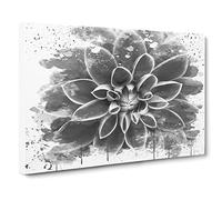 Flower Pink Dahlia Vol.1 V4 Canvas Print | Gallery Wrapped 30mm Frame Wall Art | 30x20 inches | Ready to Hang | Modern Floral Picture | Living Room Bedroom Lounge Office