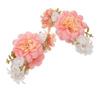 Flower Pink Fabric 2pcs Hair Claw Clip for Bridesmaids and Events | Artificial Floral Design, Plastic Resin Cloth Build, Easy Styling for Half-up Looks at Parties