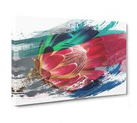 Flower Pink Protea V2 Canvas Print | Gallery Wrapped 30mm Frame Wall Art | 30x20 inches | Ready to Hang | Modern Floral Picture | Living Room Bedroom Lounge Office