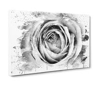 Flower Pink Rose Vol.2 V4 Canvas Print | Gallery Wrapped 30mm Frame Wall Art | 30x20 inches | Ready to Hang | Modern Floral Picture | Living Room Bedroom Lounge Office