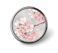 Flower Pink Round Badge Metal Buttons Exquisite Round Badge Pin Button Parts Circular Fashion Classic Pin Holders Buttons for Shirts Clothes Brooch 1 Inch