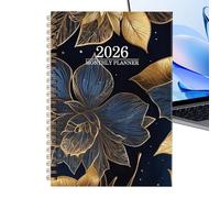 Flower Planner 2026 - Large Block Notebook with Dates | Weekly & Monthly Tabs for Writing Productivity | Daily Workflow Planner: Academic Gift P