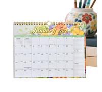 Flower Planner Calendar, Large Wall Organizer, 18 Month Calendar with Practical Feature, Monthly Planning Chart for Home Office, Decorative Wall Planner with Minimal Style, School Work Use