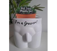 Boxer Gifts Grower Novelty Body Shaped Plant Pot | Funny Rude Home Décor Gift, Ceramic, White,Black, One Size