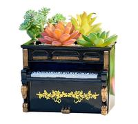 Flower Plant Pots,Decorative Piano Shape Indoor Plant Pots - Desk Decor Plant Container Pots, Retro Resin Planter for Living Room