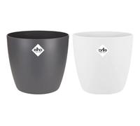 (Anthracite) Elho Brussels Round Wheels Flower Pot, 23L 35 cm