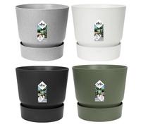 Elho Greenville 16cm Round Plastic Outdoor Plant Pot - Living Black