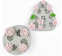 Flower Polymer Clay Molds, Polymer Clay Molds for Jewelry Making, Daisy Sunflower Rose Miniature Silicone Molds (13Flowers)