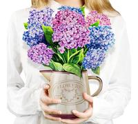 Flower Pop Up Cards, Nantucket Hydrangeas, 12inch Paper Flowers 3D Greeting Cards with Blank Note Card and Envelope for Birthday, Anniversary, Graduation Cards for Women Girls Friends