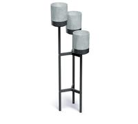 Flower Pot 49" Triple Planter Stand Concrete & Metal Design Loft Industrial Herb