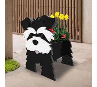 Flower Pot Dog Planter Pot, Schnauzer Black Dog Gifts Flower Plant Pot, Creative PVC Animal Dog Planter, Outdoor Indoor Garden Plant Pots for Succulent, Rectangular Plant Flower Pots Decor