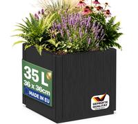 Flower Pot Ethica Anthracite Plastic 36 x 36 x 35 cm