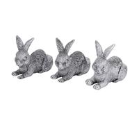 Flower Pot Feet Planter Riser 3PCS Premium Resin Animal Statue Decorative Supports for Outdoor Indoor Garden Plant Pots Durable Sturdy Antique Bronze Handcrafted Home Office Decor (Lying Rabbit)