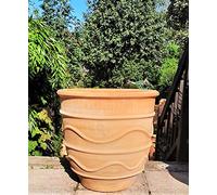 flower pot Glastra Cretan Greek Terracotta Pot Planter by Artisan Cabin - Extra Large 60cm high X 65cm dia - Handmade in Crete - Guaranteed Frost Proof - UK Seller