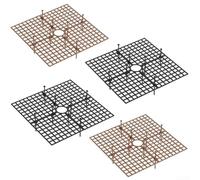 Flower Pot Grid 4 Pack Plastic for Indoor Outdoor For Plants Prevent Soil Disturbance and Protect Roots from Pets (C)