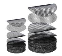 Flower Pot Hole Mesh Pad - 7.5 cm & 10 cm Round Drainage Netting for Pots, Bonsai Bottom Grid Mat, Reusable Black Plastic Liner to Keep Soil(10 * 10CM)