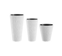 Flower Pot + Insert Tall Planter Weatherproof Home Garden Patio Durable 3 Sizes