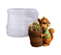 Flower Pot Mold - 3D Squirrel Silicone Organizer Plaster - Concrete Vase Mold - for Home Decor DIY Art Planter Jar Craft Clay Flower Pot Container Organizer