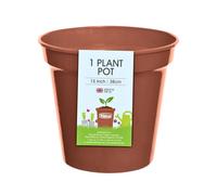 Flower Pot Planter 38Cm Terracotta Plastic Round Whitefurze Round Garden Décor