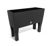 Polyrattan flower bench with irrigation 80cm planter flower box plant trough