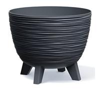 Prosperplast Furu Flower Pot, Bowl with Feet, Plant Bowl, UV Ray-resistant (Anthracite, Diameter 236 mm)