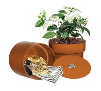 Flower Pot Secret Safe Storage Box - Discreet Hidden Safe for Valuables with Key - Ideal for Home and Garden Security (Terracotta)