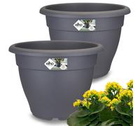 Flower pot set of 2 anthracite 35x26cm 118L