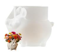 Flower Pot Shape, Silicone Cute Wild Boar Design Garden Accessories, Flower Pot Casting Mould for Patio, Entrance Area, Room Decoration, Table, Office Decoration