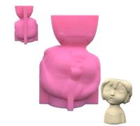 Flower Pot Silicone Mold - Flower Pot Mould Silicone Molds | Desk Decor Planter Mold, Clay Molds Resin Casting Mould, Girl Pot Epoxy Mold