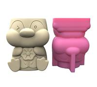 Flower Pot Silicone Mold Planter Concrete Flowerpot Resin Epoxy Pen Holder Home Decor Penguin-Shaped Mold for Cement