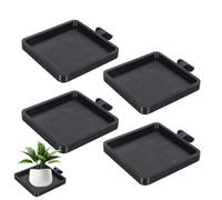 Flower Pot Trays - Display Shelf for Hanging Botanicals | Floating Iron Base Plus Raised Edge Guard & Hardware Kit for Office, Apartment, Dorm and Restaurant Floral Arrangement